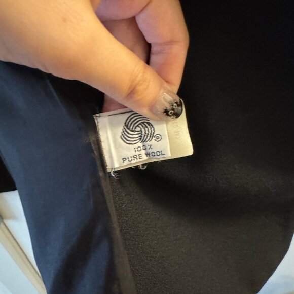 VINTAGE TALBOTS BLACK DOUBLE BREASTED BLAZER MADE IN USA 100% WOOL - Picture 7 of 10